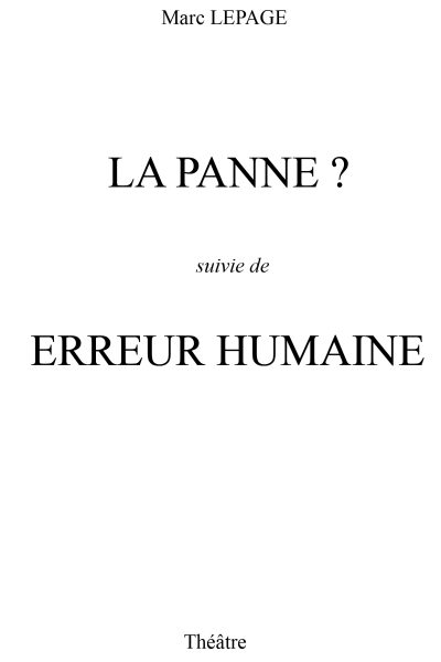 Couverture La panne